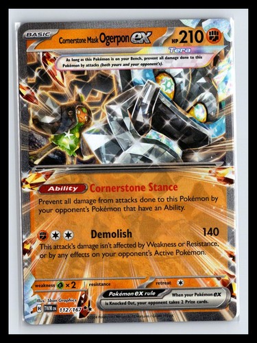 NM Holo Cornerstone Mask Ogerpon ex Twilight Masquerade 112 Pokemon 5ban