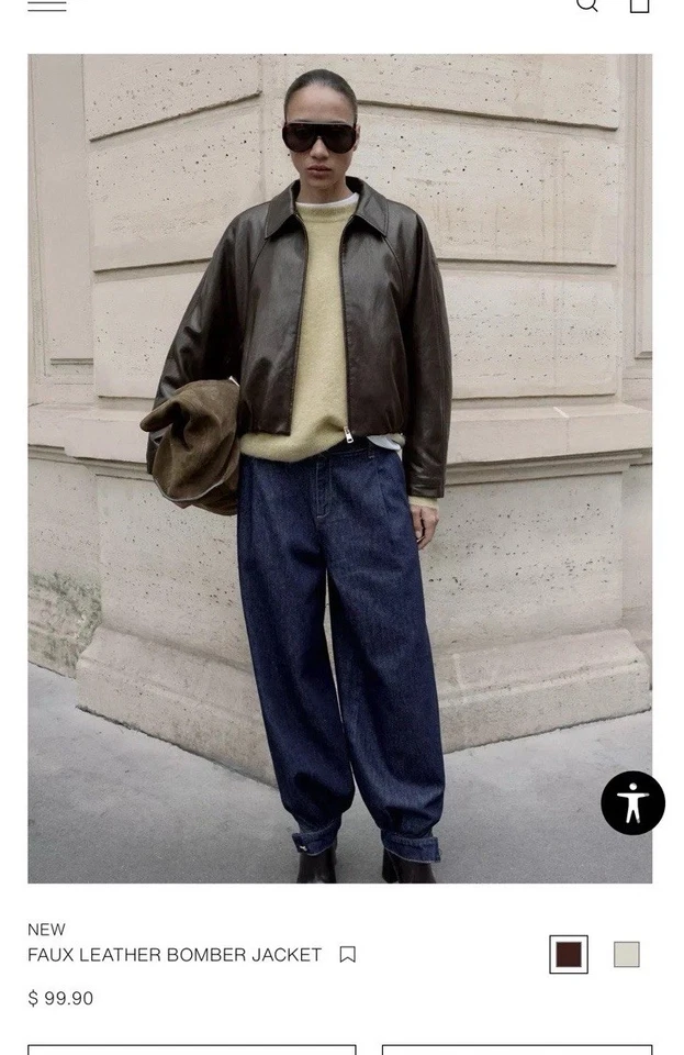 Chaqueta de cuero sintético para mujer Zara talla pequeña Foto 4 de 4