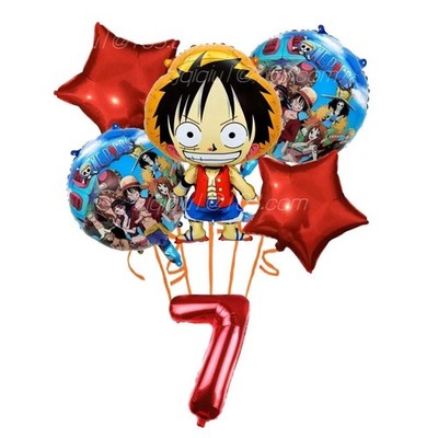 One Piece Birthday Balloons Set Number Suit Luffy Foil or latex
