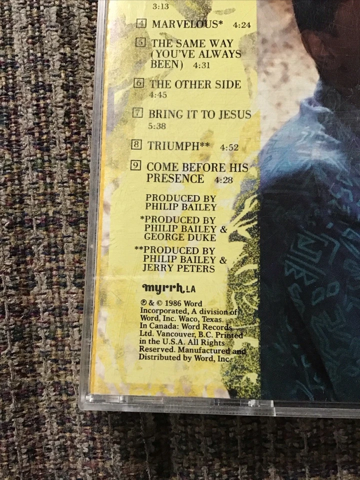 PHILIP BAILEY TRIUMPH 1986 OOP CD MYRRH LA PRINT 9TRX Foto 4 de 4