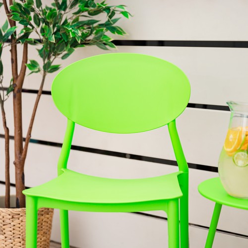 Stapelstühle 4er Set grün Outdoor Balkonstuhl wetterfest Kunststoff Homestyle4u - Bild 8 von 10
