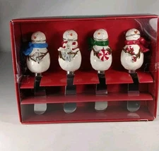 Snowman Spreader Cheese Knife Set of 4 NEW In Box by Peppermint Lane
