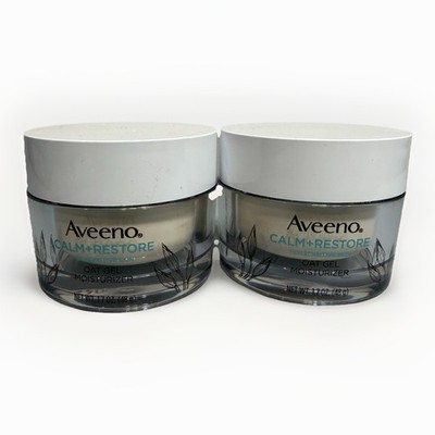 TWO PACK Aveeno Calm and Restore for Sensitive Skin, Oat Gel Moisturizer 1.7oz  