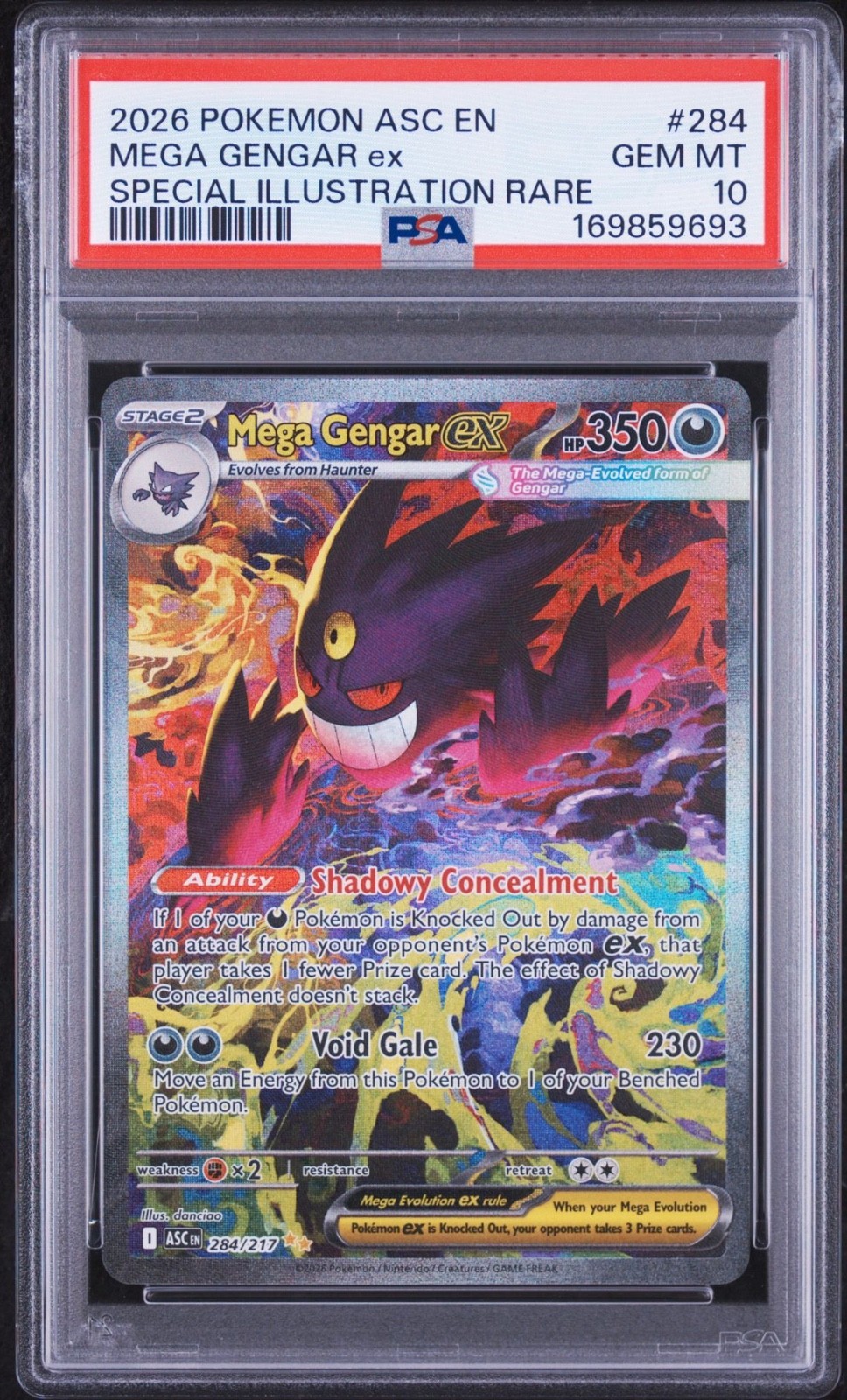Pokemon Mega Gengar Ex Ascended Heroes Special Illustration Rare #284 PSA 10 Gem
