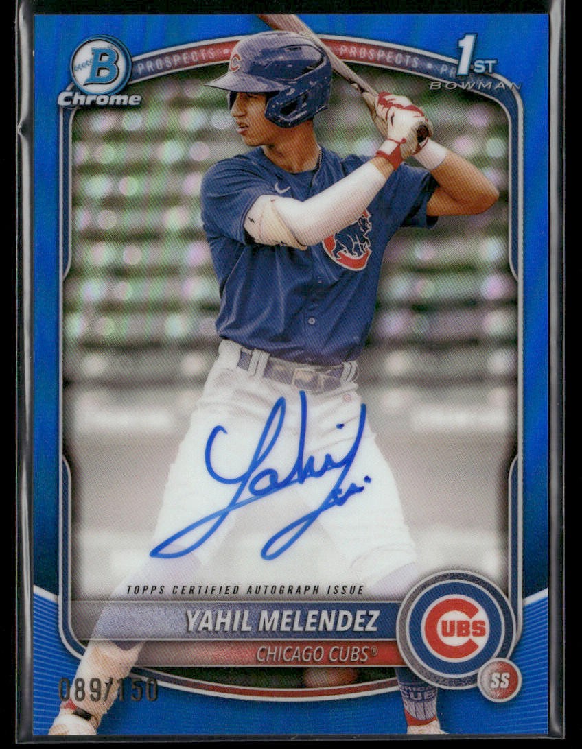 2025 Bowman Chrome Yahil Melendez #CPA-YM Blue 1st Bowman Auto 089/150 (BT)