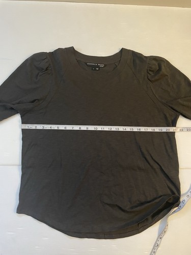 Veronica Beard Mason Baseball T Shirt Charcoal Gray Size XL - Picture 4 of 7