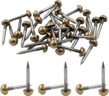 Hordion 32Pcs Upholstery Tacks Brass 5/16" Head Dia, 5/16", Gold