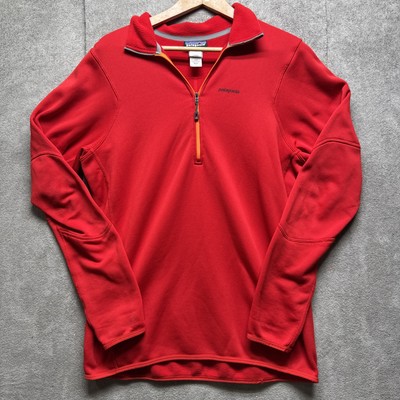 Patagonia M s Piton Pullover Mens L  Red Power Dry 1/4 Zip Hike Trek Camp