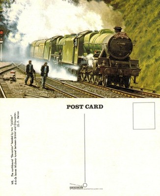 Alte Postkarte - Der devonische Zug Wickwar Tunnel Jubiläum 4-6-0 UNBESPIELT