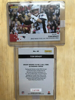 2019 Panini Instant Tom Brady 3rd All Time Passing Yards Card Sp 1 Of 109 Made