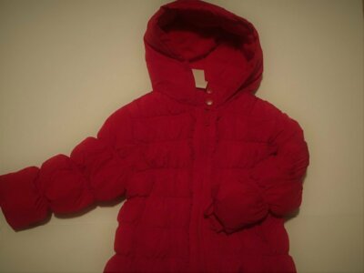 Gymboree WINTER CHEER Girls' Red Hooded Winter Puffer Jacket ~ XS (3-4) ~ NWT!