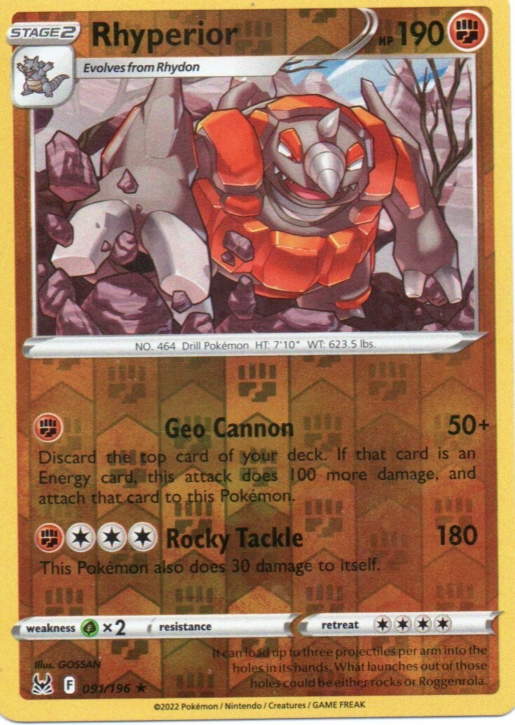Pokemon CCG - Sword and Shield - Rhyperior #91 Foil