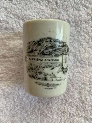 #ad Vintage Koblenz am Rhein Shot Glass Porcelain Germany Cruise Ship Souvenir VGUC $8.32