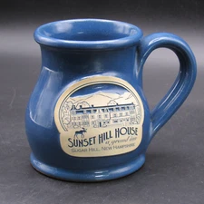 Deneen Pottery Mug, Sunset Hill House, Sugar Hill, NH, Round Belly, Sky Blue