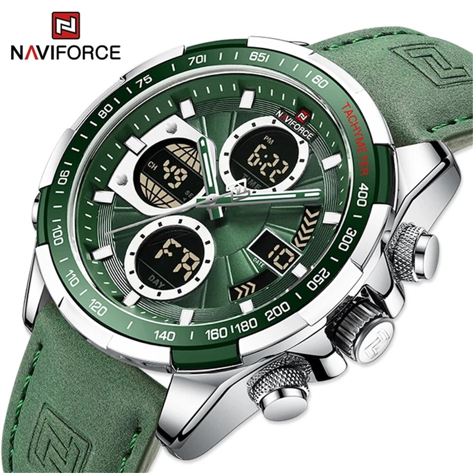 NAVIFORCE Military Watches Men Luxury Brand Sport Chronograph Digital Wristwatch - Image 2 of 4