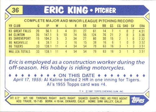 1987 Topps TIFFANY MLB Singles Choisissez vos joueurs d'équipe GLOSSY préférés #2 - #266 - Photo 90 sur 520