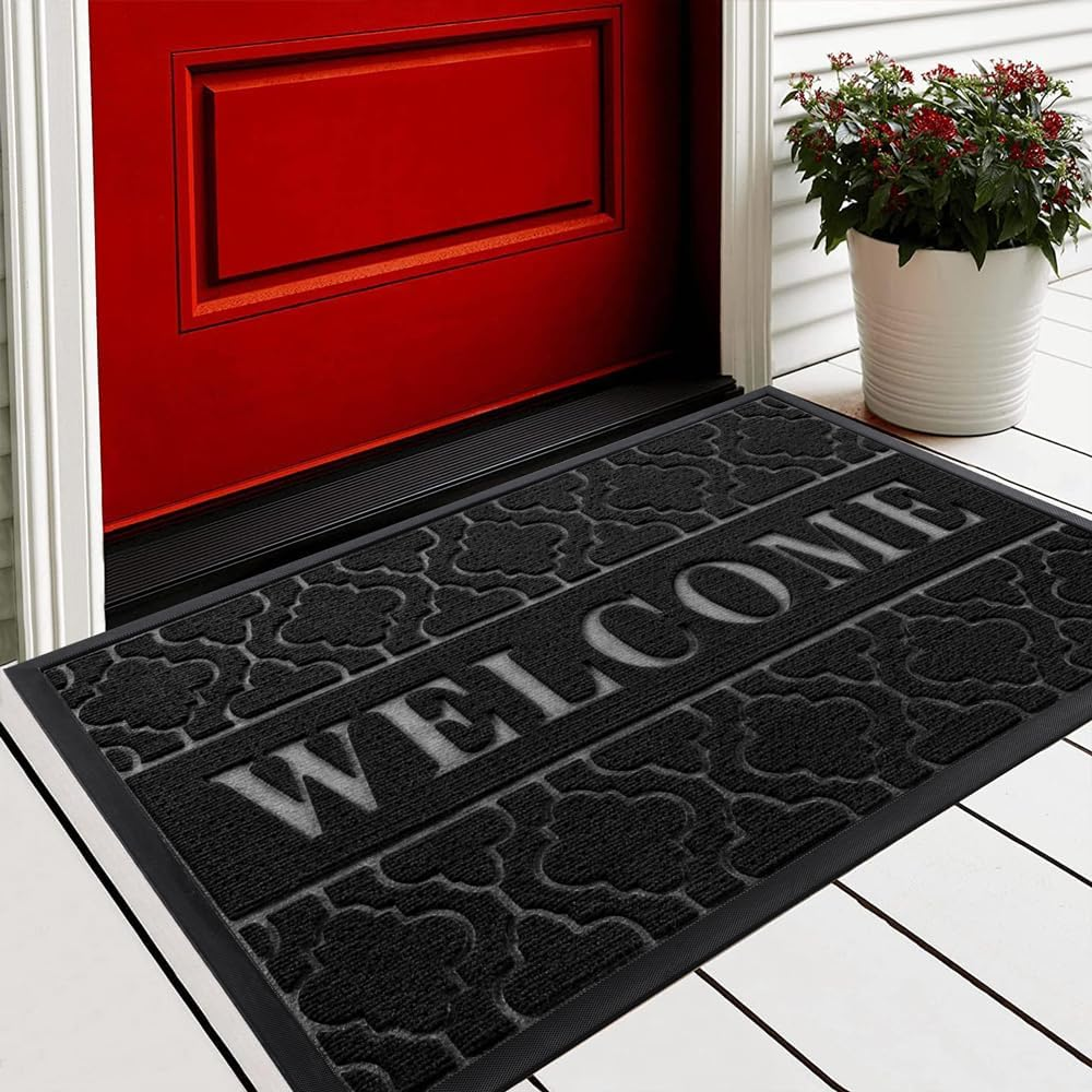 Heavy Duty Welcome Door Mat, Non-Slip Fade Resistant Easy Clean for Home, Garage