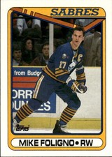 1990-91 Topps Mike Foligno #123 Buffalo Sabres