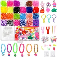 1400+ Rubber Band Bracelet Kit,24 Colors Loom 2400PCS, 2400pcs 