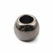 20 pcs Gunmetal Metal Ball Spacer Beads   10mm   Large Hole: 5mm   Fits Paracord