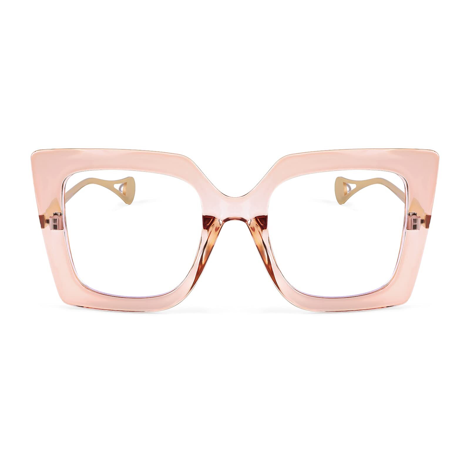 Oversized Square Blue Light Blocking Glasses Eye Strain Glare Pearl Inlay Arm...