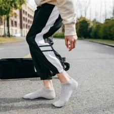 10 Pairs Men's Polyester Boat Socks New Style Black White Grey Business Men Stoc