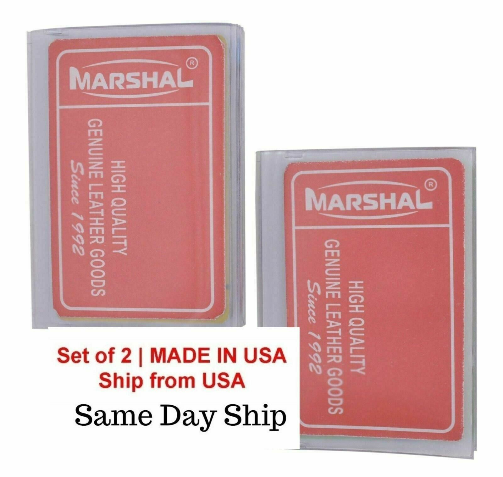 Set of 2 USA Made Trifold Plastic Wallet Inserts Picture Card Holder 6 Pages