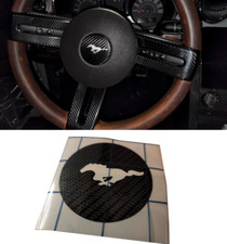 Carbon Fiber Mustang 2005-2009 Steering Wheel Center Decor Sticker Trim Cover