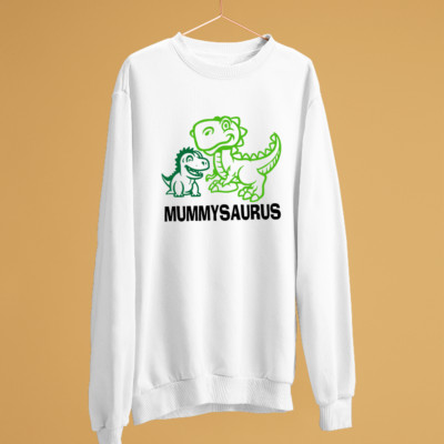 Mummysaurus Sweatshirt Happy Muttertag Familie Kinder Feier Celebration Geschenk