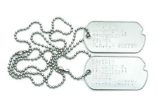 MASH Benjamin "Hawkeye" Pierce Stainless Steel Military WWII Style Dog Tags Prop