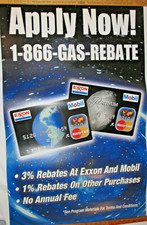 VINTAGE 2000 EXXON MOBIL MASTERCARD CREDIT CARD ADVERTISING VINYL SIGN! 28x44"