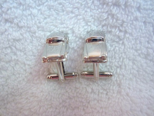 Silver Sports Sportscar Car Cufflinks Novelty Solid High Quality New Old Stock - Bild 6 von 12