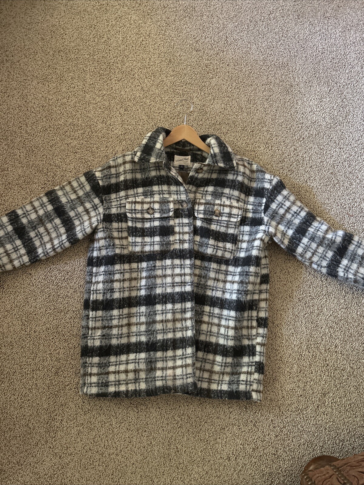 universal thread jacket women Medium Plaid White/… - image 1