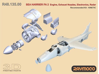 RAYMOCO R48.135.00 1/48 SEA Harrier FA2 Engine, Nozzles, Electronics, Radar