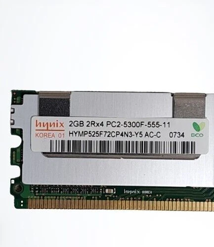4 Pk Lot Hynix 2GB 2Rx4 PC2-5300F-555-11 Server Memory HYMP525F72CP4N3-Y5-AC-C - Image 2 of 4