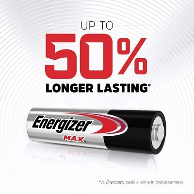 48X 40X 20X 10X Energizer Max AA AAA Alkaline Batteries Power Free Postage - image 1 of 4