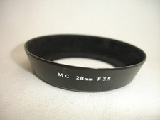 MINOLTA MC 28mm / 3.5 LENS HOOD, metal, Genuine, for MD 28mm f/3.5 lens