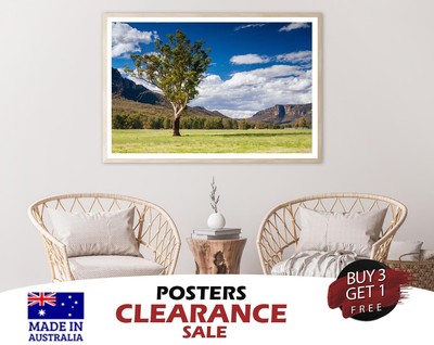 A Cloudy Sky and Mountains with Grass and Meadows 70x50cm Poster Prints