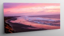 QUADRO MODERNO STAMPA TELA MODERNI PAESAGGIO MARE SPIAGGIA TRAMONTO QUADRI t146