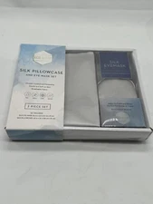 Eco-Sleep Real Silk Antarctica Gray Luxury Soft Pillowcase & Eye Mask Gift