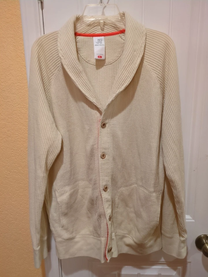 Suéter tejido Jack Threads para hombre con cuello cierre de botones bolsillos clásico XLarge Foto 3 de 4