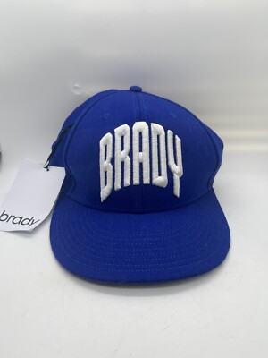 NEW Tom Brady Brand Mens Fitted Hat Cap Blue 59 cm NWT