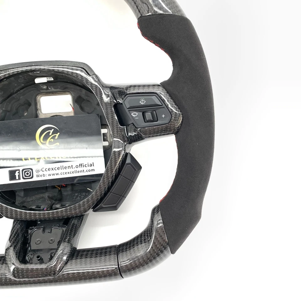 For Lamborghini Huracan 2015-2024 Alcantara Real Carbon Fiber LED Steering Wheel - Image 4 of 4