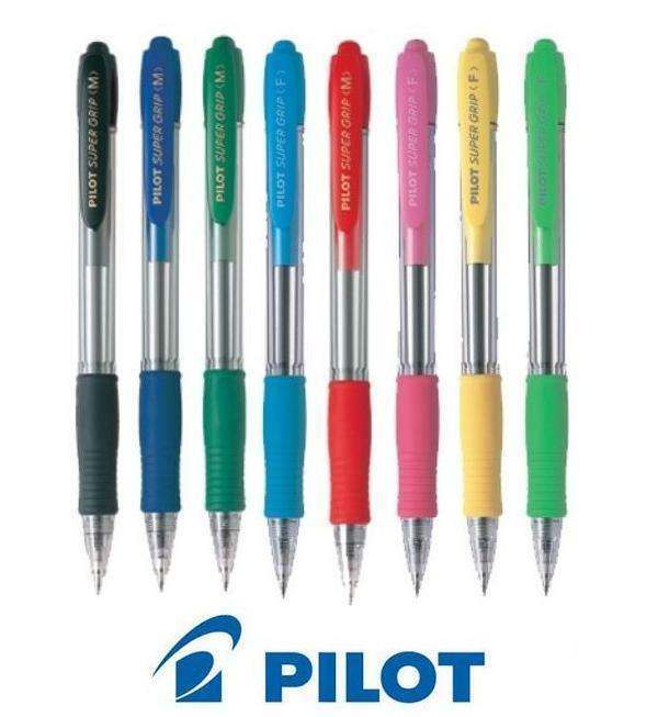 2x Boligrafo Pilot SUPERGRIP 1,00 mm Super Grip BPGP-10R-M 8 colores diferentes