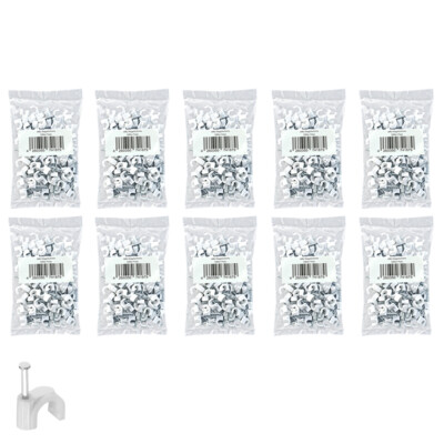 1000x Nagelschelle 6 - 7 mm Kabelschelle Nagelschellen Kabel Nagel schelle weiss