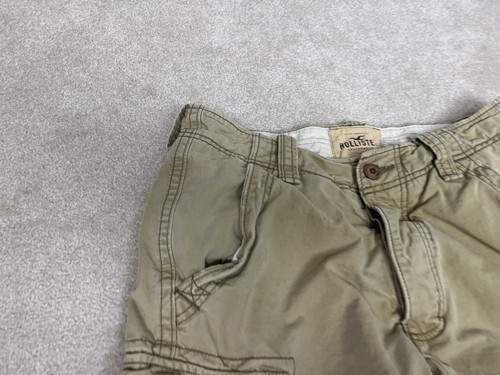Hollister Shorts Mens 32 Beige Cargo Chino Khaki Cotton Pockets Casual - Picture 2 of 15