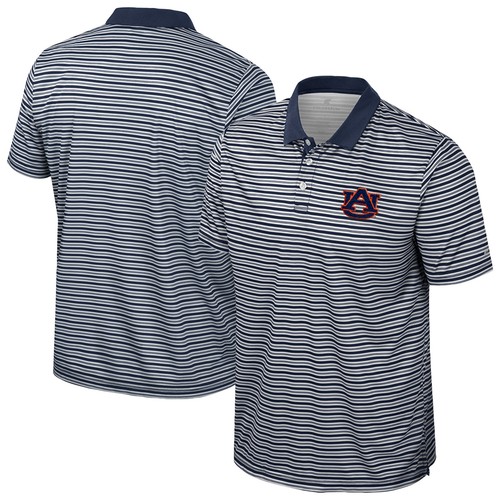 Men's Colosseum Navy Auburn Tigers Striped Polo