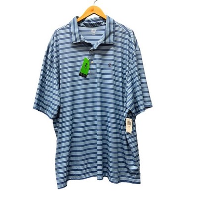 IZOD Polo Mens 3XLT Swingflex Elite Blue Striped Performance Coastal Preppy NEW