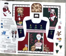 Vintage Daisy Kingdom 1997 Noel Santa Vest Panel Christmas Adult Cut & Sew S M L
