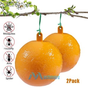2Pcs Hanging Ball Fruit Fly Traps Sticky Mosquito Tape Insect Catcher Gnat Traps